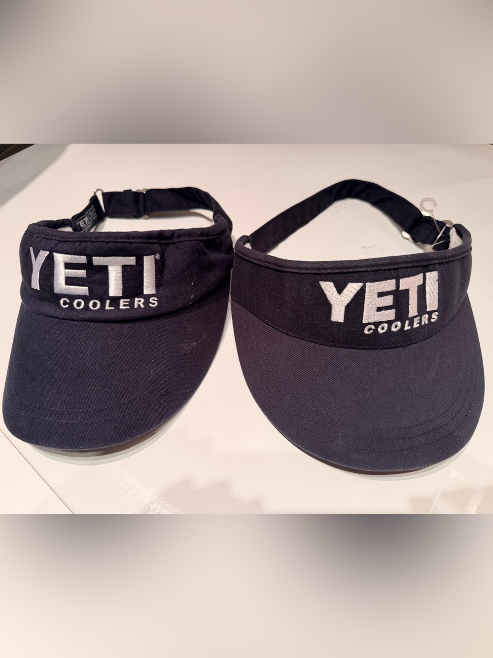 Pair of Yeti Visors Navy Blue and White